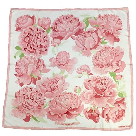 hermes les pivoines scarf|Hermès Les Pivoines Silk Scarf .